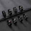 8pcs Fashion Stainless Steel Men's Ring Set, Minimalist Hollowed-out Geometric Rings, Men's Personality, Hip-hop, Punk Rings, Suitable for Daily Commute, Dating, and Party Wear, a Gift for Men